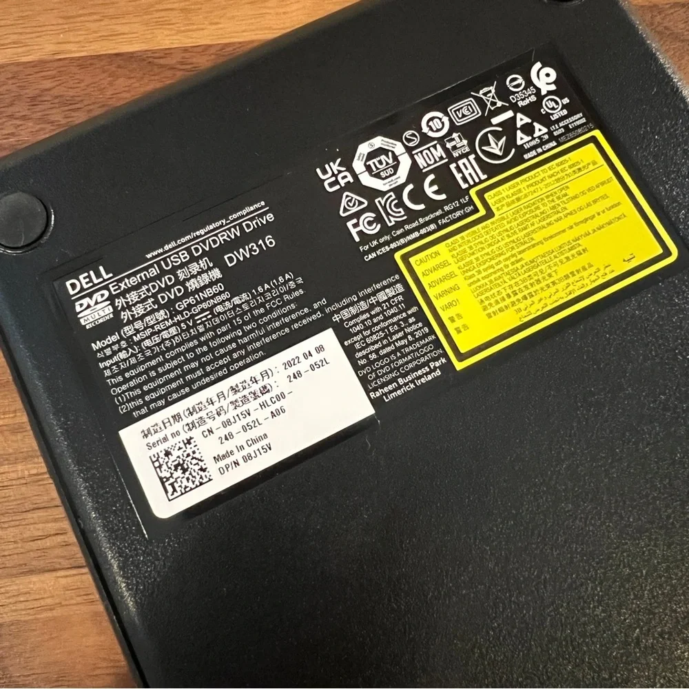 Dell Black Square DVD and CD player